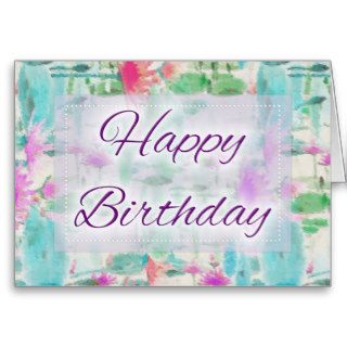 Abstract Oil Painting Happy Birthday Card Design 3