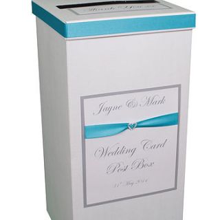 personalised crystal heart wedding post box by dreams to reality design ltd