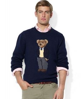 Polo Ralph Lauren Crew Neck Intarsia Knit Polo Bear Sweater   Sweaters   Men