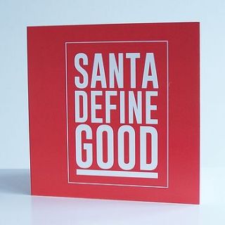 'santa define good' card by lucky roo