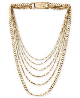 Michael Kors Gold Tone Layered Chain Necklace   Fashion Jewelry   Jewelry & Watches