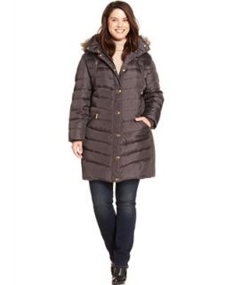 MICHAEL Michael Kors Plus Size Hooded Faux Fur Trim Puffer Coat   Coats   Women