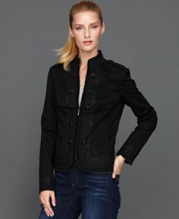 INC International Concepts Jacket, Lace Trim Ruffle Front   Jackets & Blazers   Women