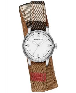 Burberry Unisex Swiss The Utilitarian House Check Leather Double Strap Watch 30mm BU7849   Watches   Jewelry & Watches