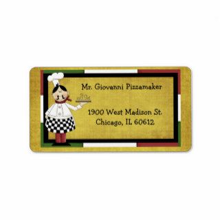 Chef Serving Pizza Personalized Address Labels
