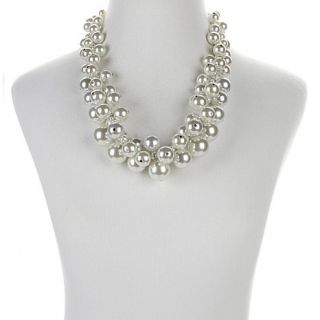 R.J. Graziano Simulated Pearl 20 1/2" Cluster Necklace