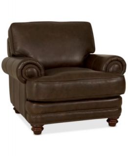 Umbria Leather Living Room Chair, 41W x 37D x 36H   Furniture