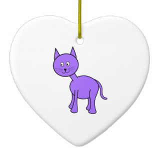 Cute Purple Cat Cartoon. Ornaments