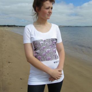 cornflowers fitted scoop neck t shirt by fauna falls