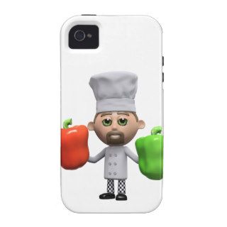 3d Chef with Peppers (Any Color U Like) iPhone 4/4S Case