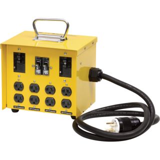 Portable Power Box w/GFCI — 30 Amp, 125/250 Volt  Generator Power Distribution