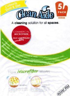 Clean Aide 5 Pack Commercial Microfiber Dust and Polish Mitts Health & Personal Care