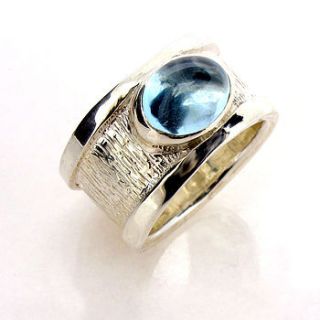sterling silver blue topaz drum ring by will bishop jewellery design