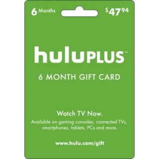 Hulu Plus 6 month Gift Card Redeemable for 6 mo