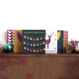 christmas cards six pack tartan christmas by natalie singh
