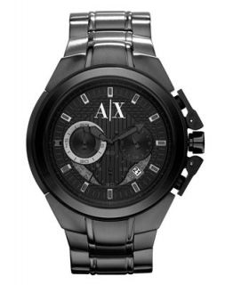 AX Armani Exchange Watch, Mens Chronograph Black Ion Plated Stainless Steel Bracelet 45mm AX1116   Watches   Jewelry & Watches