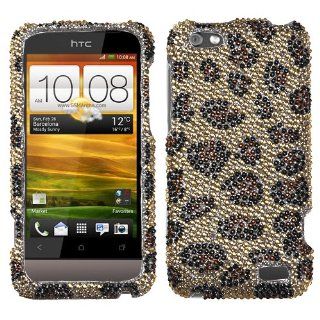Asmyna HTCONEVHPCDM113NP Dazzling Luxurious Bling Case for HTC One V   1 Pack   Retail Packaging   Leopard Skin Cell Phones & Accessories