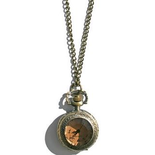 rose locket clock necklace by handmade by hayley