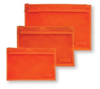 International Arrivals Orange Nylon Barcelona Zippered Pencil Pouch, 10 x 6.5 Inches (113 SM OR)  Office Supplies Organizers 