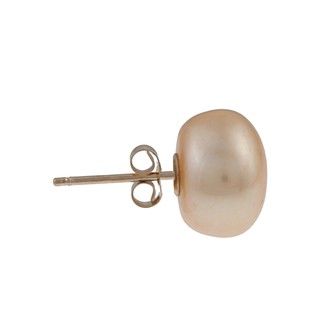 DaVonna 14k Gold Golden Cultured Freshwater Pearl Earrings (9 10 mm) DaVonna Pearl Earrings