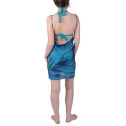 Blue Saress Women's Casual Beach Wrap Dress Saress Cover Ups & Sarongs