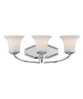Savoy House 8 7030 3 109 Pour Le Bain Collection 3 Light Vanity Fixture, Polished Nickel Finish with White Textured Glass    