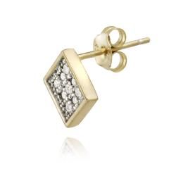 DB Designs 18k Gold over Silver 1/10ct TDW White Diamond Square Earrings DB Designs Diamond Earrings