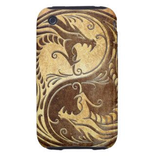 Stone Yin Yang Dragons Tough iPhone 3 Cases