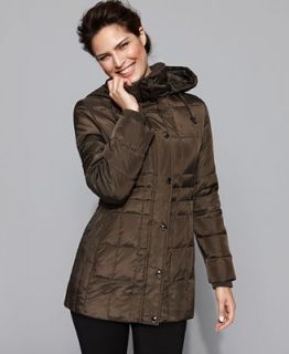 London Fog Coat, Hooded Quilted Down Puffer   Coats   Women