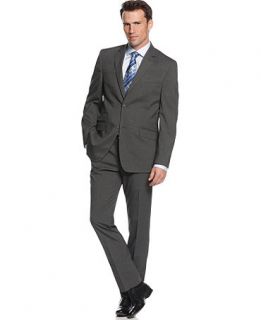 Perry Ellis Portfolio Suit Comfort Stretch Charcoal Stripe Slim Fit   Suits & Suit Separates   Men