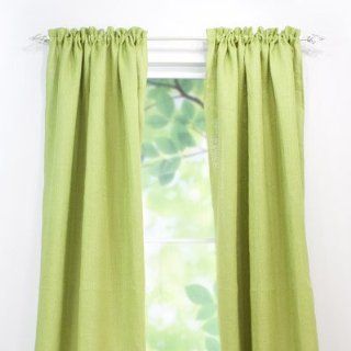 Burlap Rod Pocket Curtain Single Panel Size 108" x 54", Color Avacado   Window Treatment Curtains