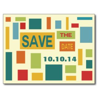 Pop Art Abstract Save The Date Postcard