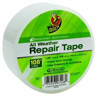 Duck Brand 1297501 All Weather Clear Poly Repair Tape for Window Insulation Sheeting, 1.88 Inch by 108 Feet, Single Roll   Weatherproofing Window Insulation Kits  
