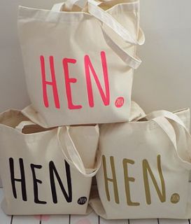 'hen party' wedding tote bag by kelly connor designs knitting bags and gifts