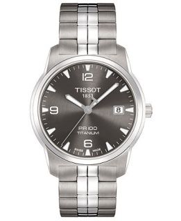 Tissot Watch, Mens Swiss PR 100 Anthracite Stainless Steel Bracelet T0494104406700   Watches   Jewelry & Watches