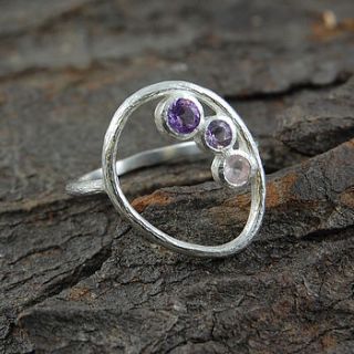 sterling silver oval amethyst ring by embers semi precious and gemstone designs