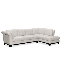 Elena Leather Sectional Sofa, 2 Piece (Sofa & Chaise) 130W x 85D x 35H   Furniture