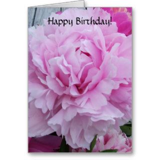 Happy Birthday Card Pink Peonies / Peony Flowers