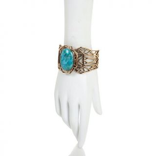 Studio Barse "Windsor" Bold Turquoise Bronze 7" Wide Cuff Bracelet
