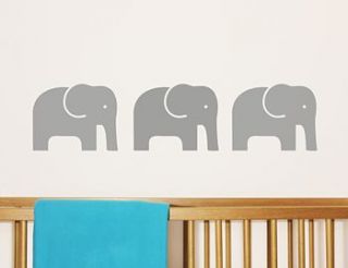 set of three elephant wall stickers by little chip