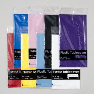 TABLECOVER 54X108 PEVA 8ASST SOLID COLORS IN PRINTED POLYBAG, Case Pack of 48 Health & Personal Care