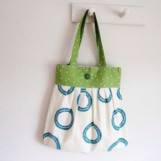 olive knitting bag turquoise by lily button treasures