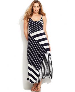 Vince Camuto Plus Size Sleeveless Striped Maxi Dress   Dresses   Plus Sizes
