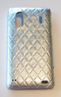 Designer Silver Quilted Leather Phone Cover Back Case For HTC Evo Design 4G / Hero S / Kingdom (Boost Mobile, US Cellular, Sprint) Cell Phones & Accessories