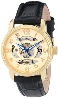 Stuhrling Original Women's 107EL.113531 Classic Delphi Gold Tone Automatic Skeleton Watch Watches