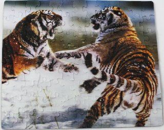 3D Lenticular Puzzle From Steve Bloom Images   Siberian Tigers Fighting (104 Pieces) Toys & Games