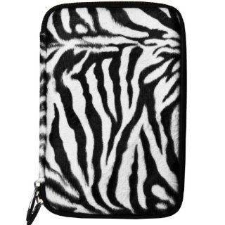 (Black White Zebra) VG Animal Print Carrying Case with Faux Fur Exterior for Visual Land Prestige 7 Internet Tablet (ME 107 8GB) / Visual Land Prestige 7L (ME 107 L 8GB) 7 inch Android Tablet Computers & Accessories