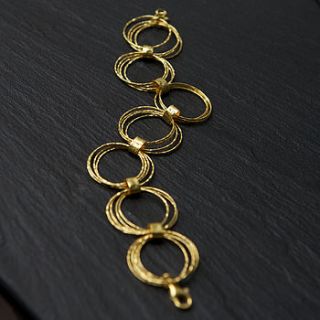 multi link gold textured bracelet by rochelle shepherd jewels