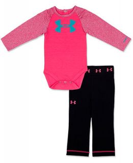 Under Armour Baby Set, Baby Girls 2 Piece Long Sleeved Logo Bodysuit and Pants   Kids
