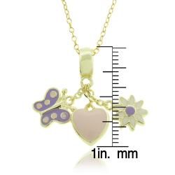 Molly and Emma 14k Gold Overlay Children's Enamel Charm Necklace Molly and Emma Children's Necklaces